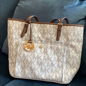 Beige and brown Michael Kors Handbag
